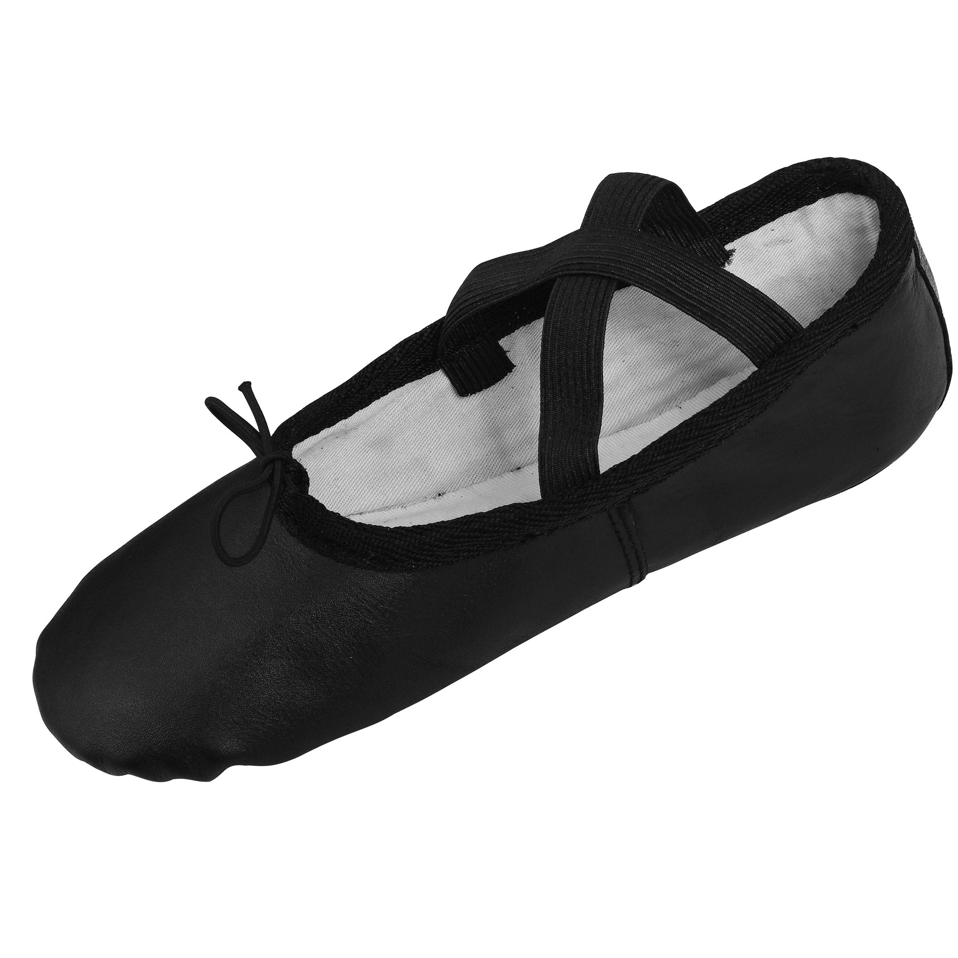 Black Leather Ballet Dance Shoes Adult Child Kids Dancing Shoes Full S –  iKelpie