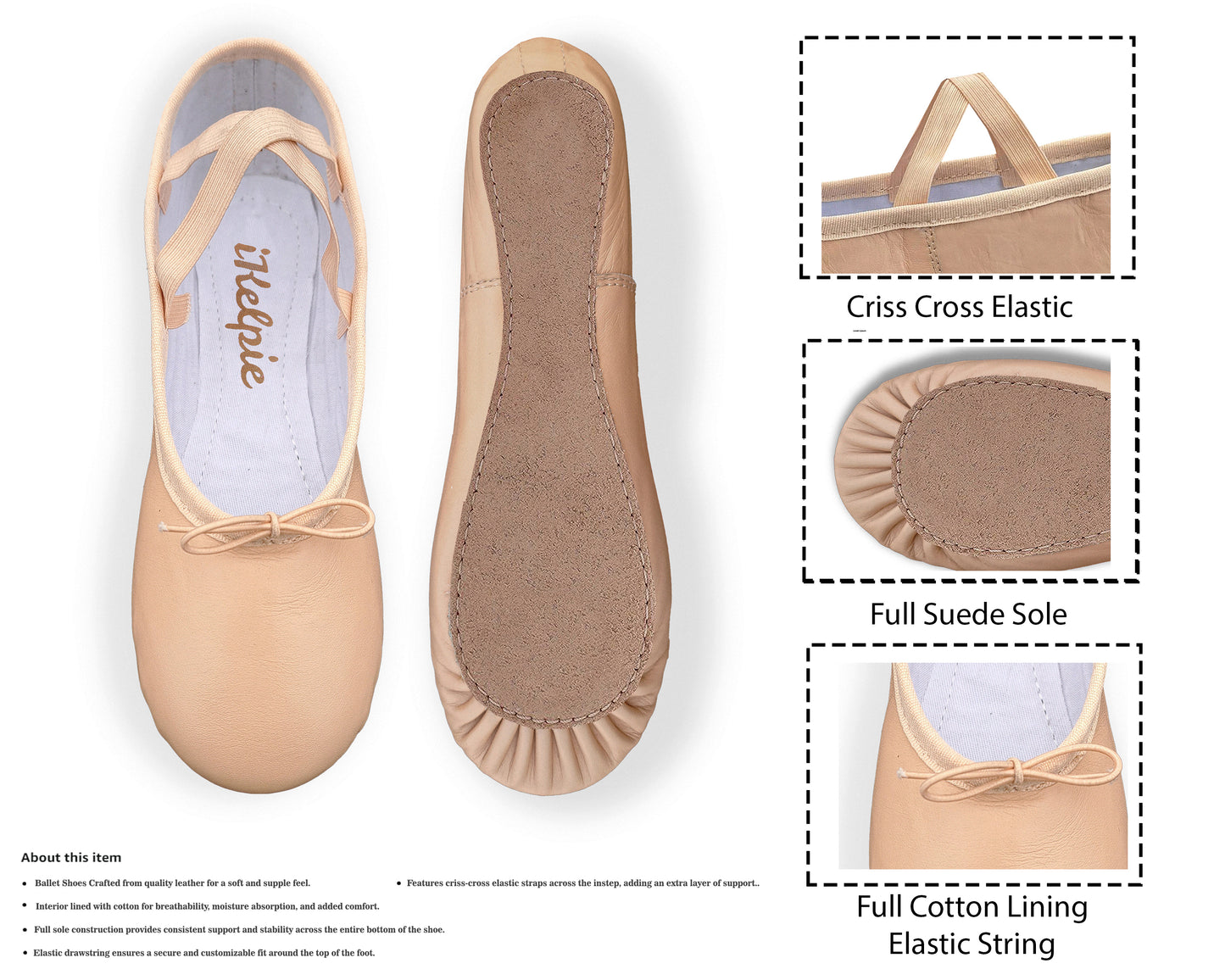 Beige Ballet Dance Shoes