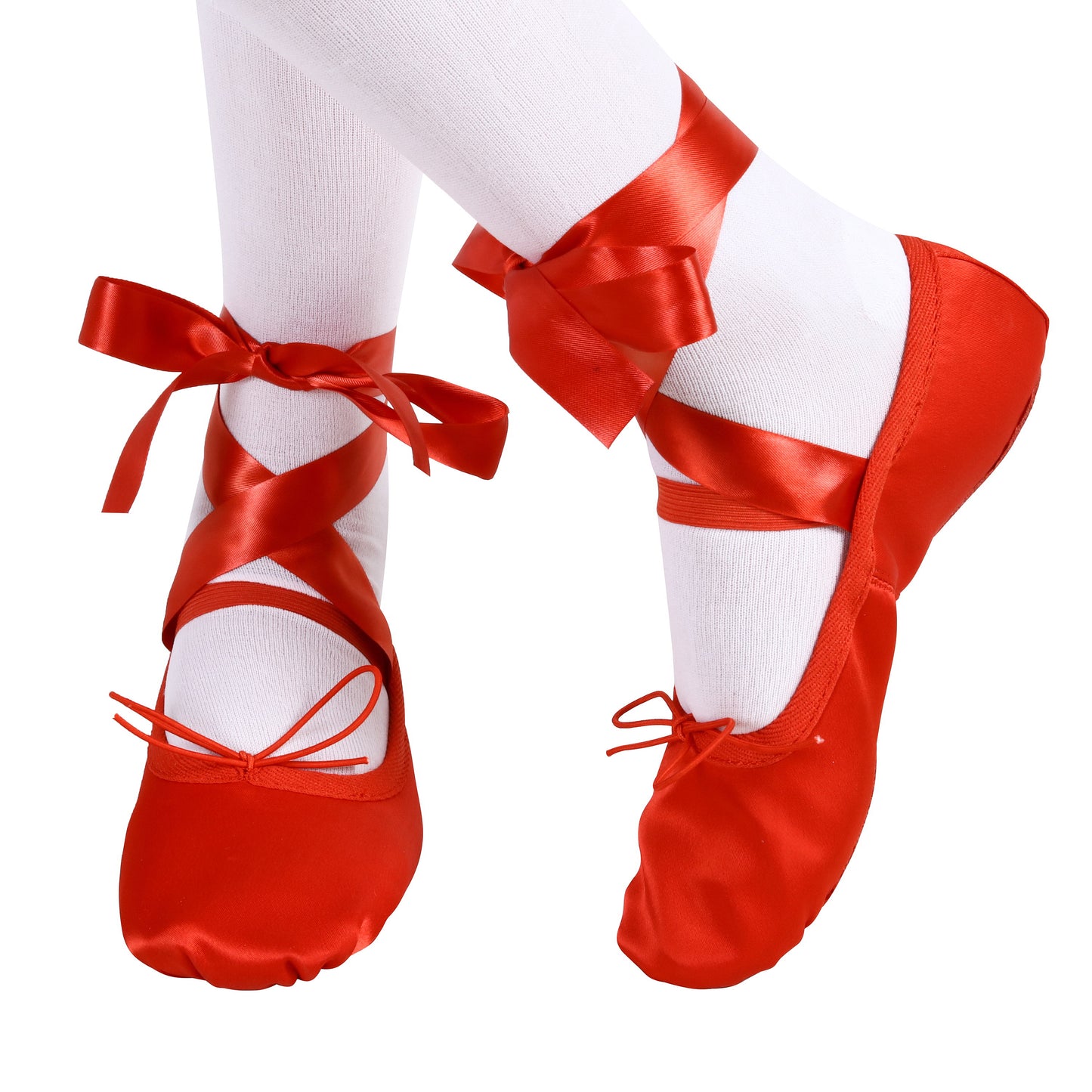 Red Satin Ballet Dance Shoes