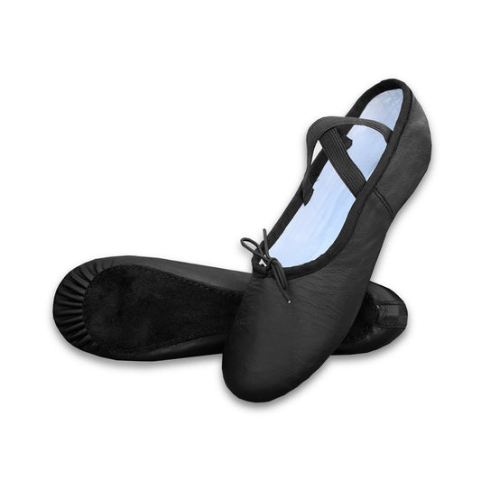 Black Leather Ballet Dance Shoes