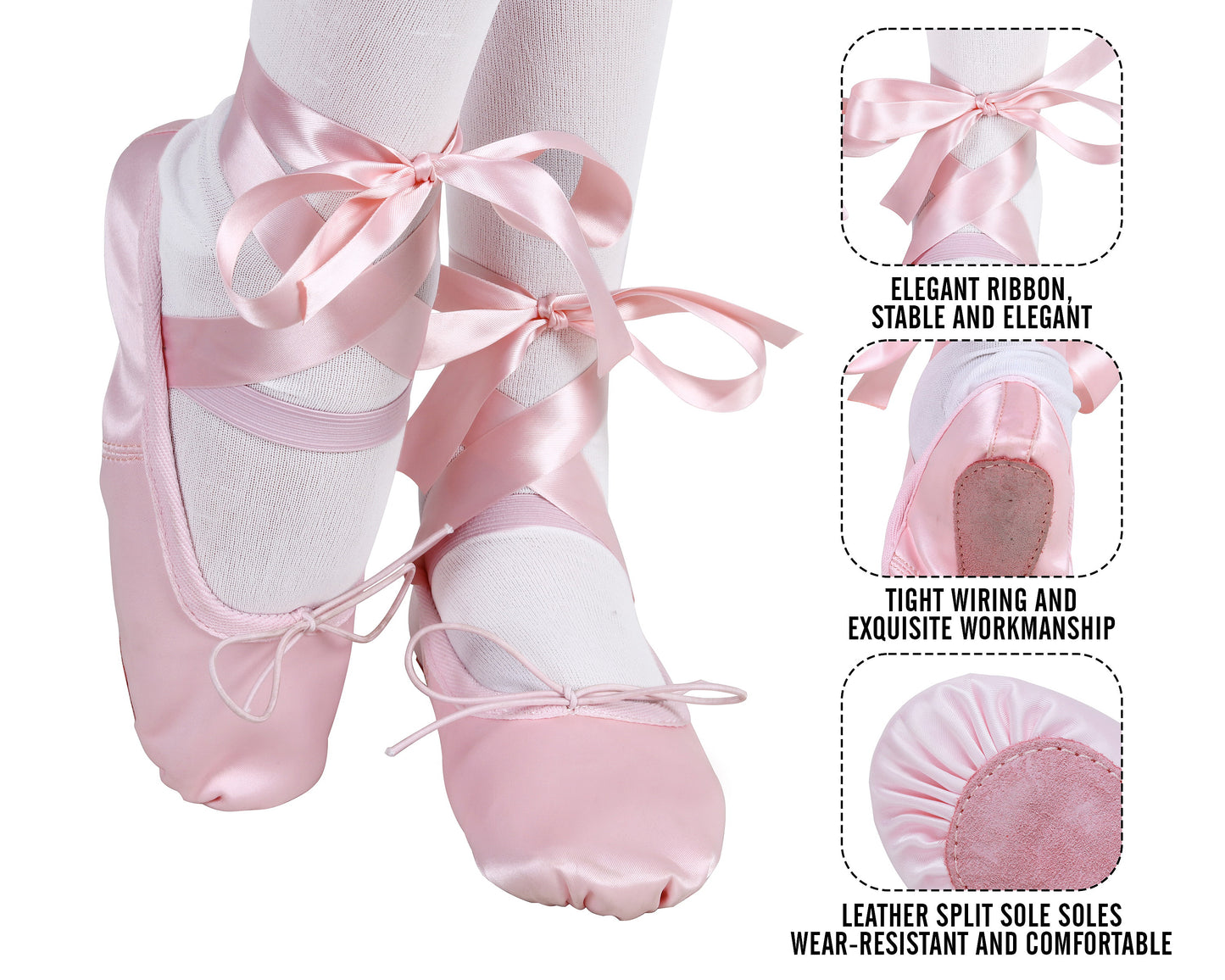 Pink Satin Ballet Dance Shoes