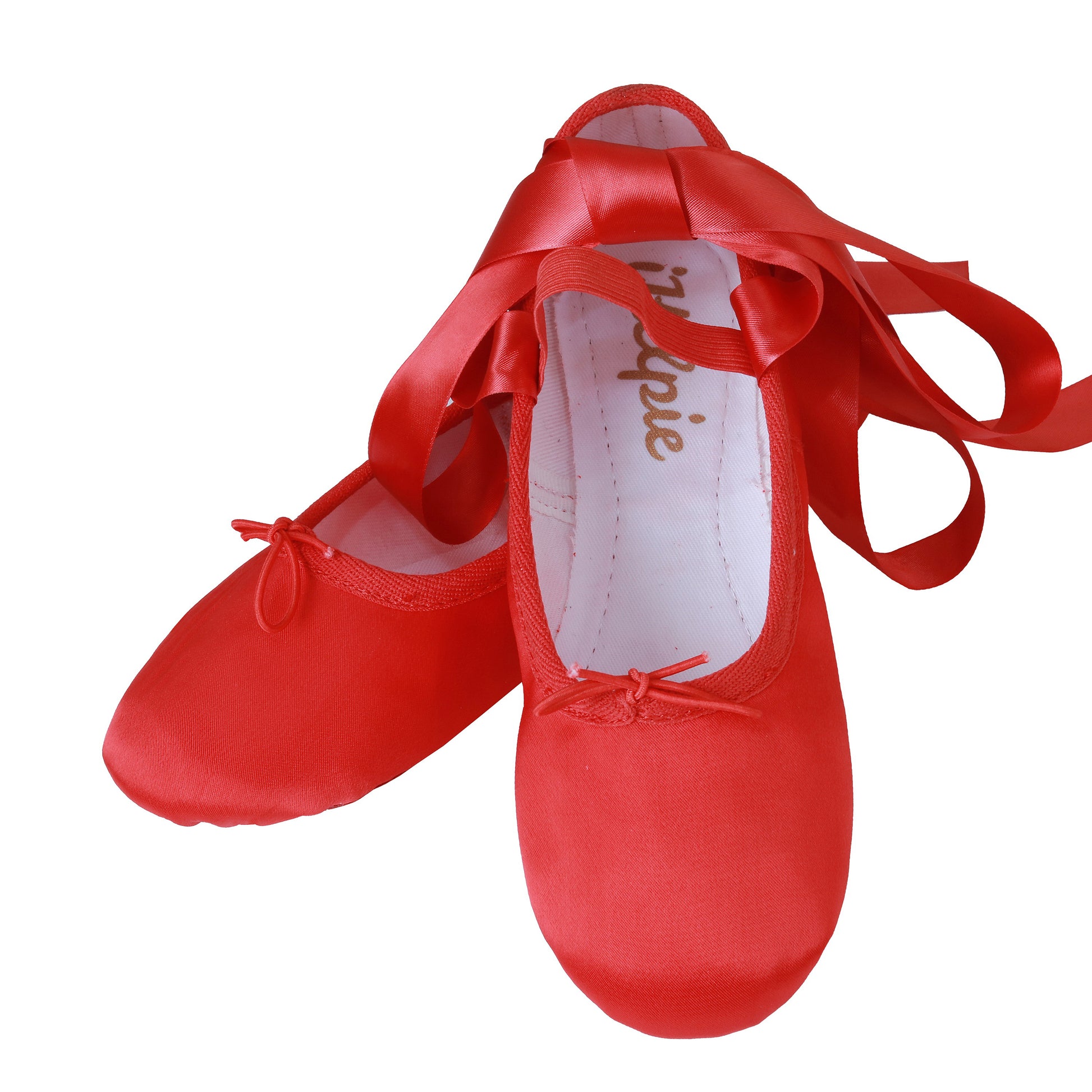 Red Satin Ballet Dance Shoes Adult Child Kids Dancing Shoes Full – iKelpie